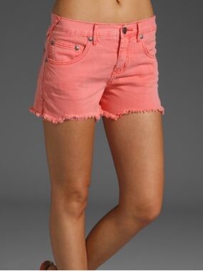 Free People Melon Denim Cutoff Shorts NWT Size 27 Beachy Summer